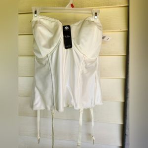 Va Bien Wedding Dom cream White/off white Bustier Corset Bra Boning NWT  40DDD